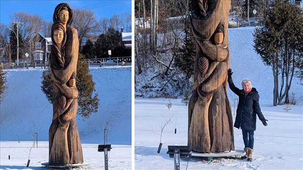 Beauceville installe une première sculpture de Paule Veilleux