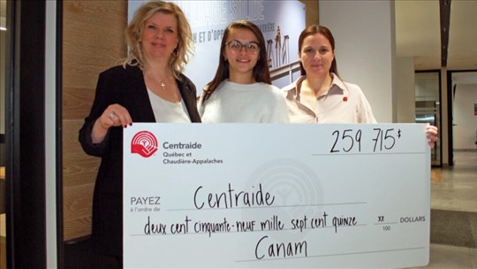 Canam remet plus de 250 000 $ à Centraide Québec et Chaudière-Appalaches