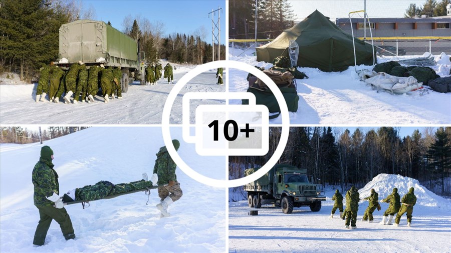 Entraînement hivernal pour le Régiment de la Chaudière