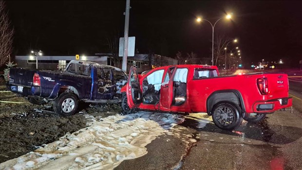Saint-Georges: une collision suivie d’un incendie fait deux blessés